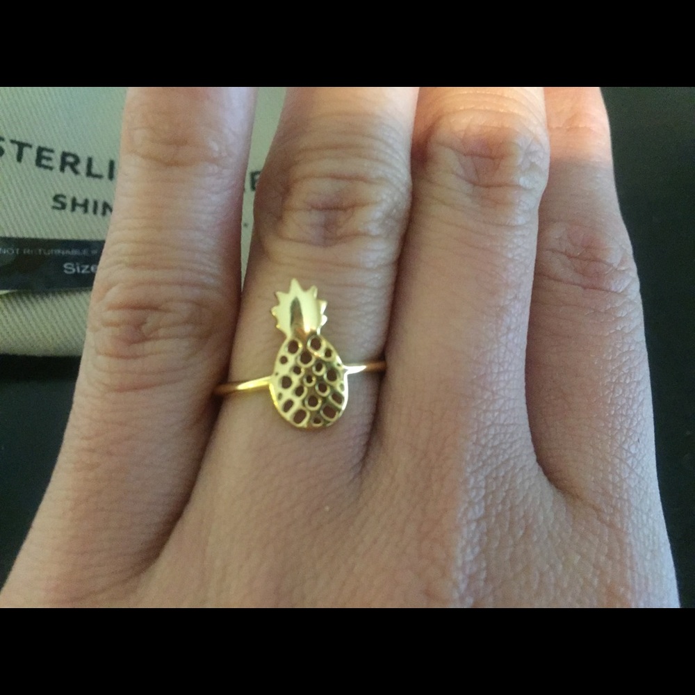 Sterling Forever Gold Pineapple Ring Size 7